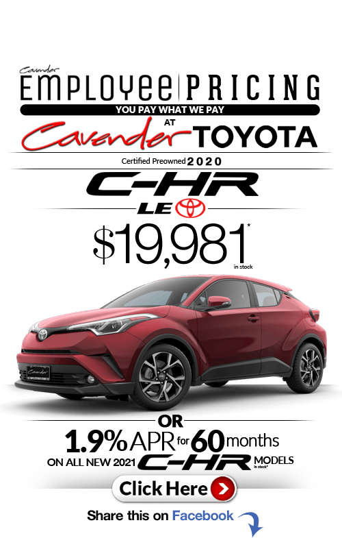 Click Here for Availability and
Pricing from Cavender Toyota