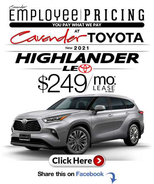 Click Here for Availability and
Pricing from Cavender Toyota