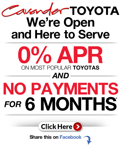 Click Here for Availability and Pricing from Cavender Toyota