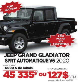 JEEP GLADIATOR SPORT AUTOMATIQUE V6 2020