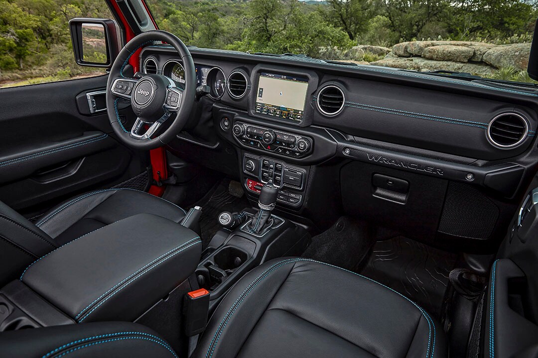 view of the dashboard inside of the 2022 Jeep Wrangler 4xe