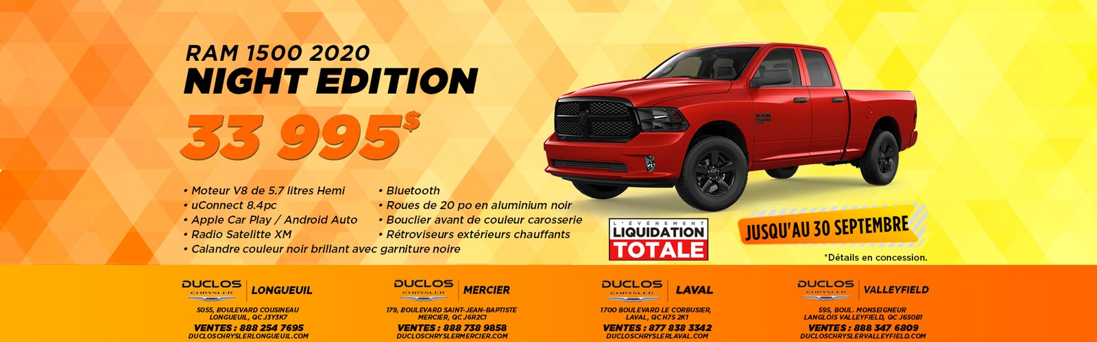 Concessionnaire Chrysler Jeep Dodge RAM à Valleyfield Duclos Valleyfield