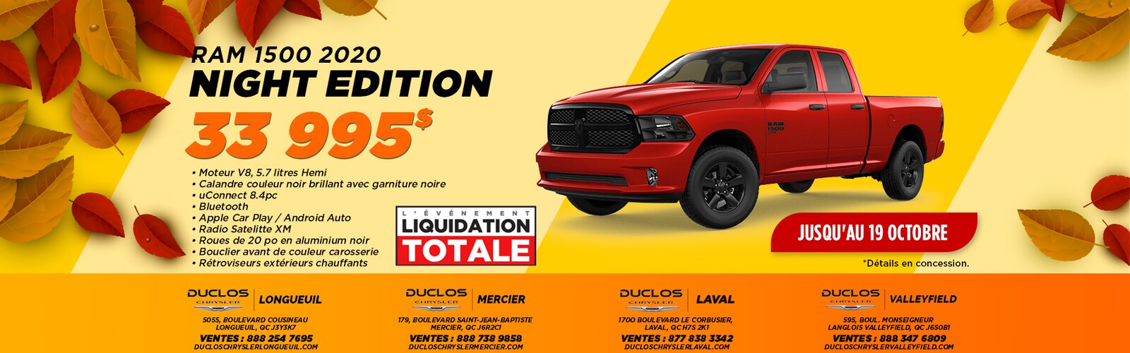 Concessionnaire Chrysler Jeep Dodge RAM à Valleyfield Duclos Valleyfield