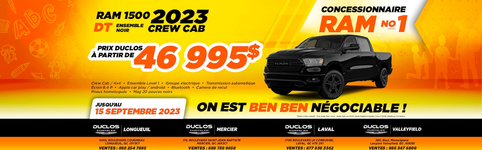 Duclos Laval Concessionnaire Chrysler Dodge Jeep RAM à Laval