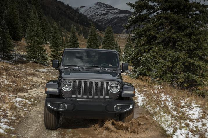 Front view of the 2021 Jeep Wrangler Sahara