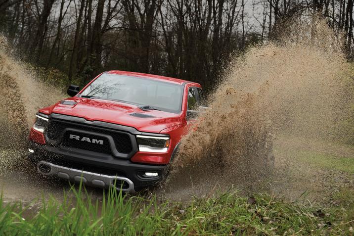 Front view of the 2021 RAM 1500 Rebel off-road
