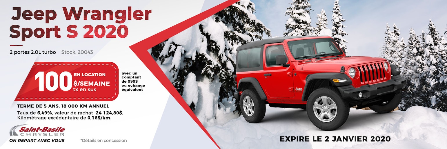 Concessionnaire Chrysler Dodge Jeep RAM à StBasile StBasile Chrysler