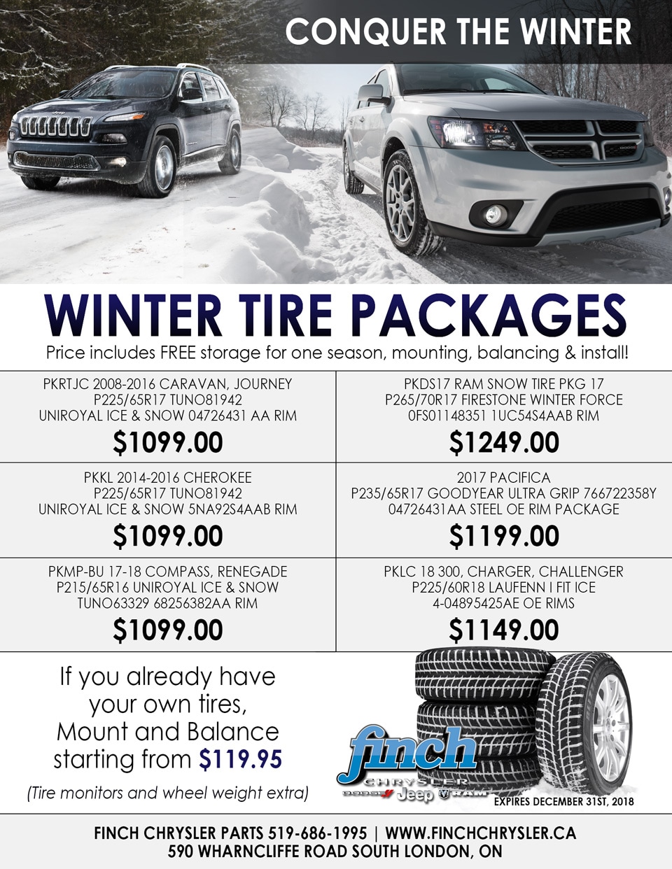 Winter Tire Specials London Finch Chrysler Dodge Jeep Ram