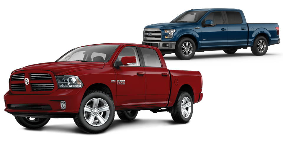 RAM 1500 Sport Crew Cab vs Ford f150 Larait Super Crew Cab.png