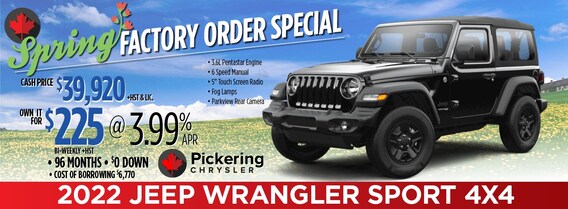 2022 Jeep Wrangler Factory Order | Pickering Chrysler Dodge Jeep RAM