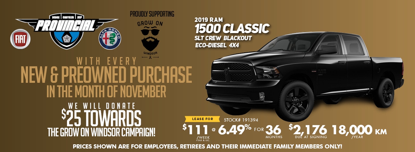 Chrysler Employee Pricing Provincial Chrysler Dodge Jeep RAM