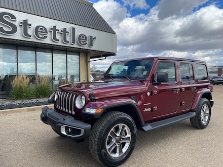 Featured new 2021 Jeep Wrangler Unlimited Sahara 4x4 for sale in Stettler, AB