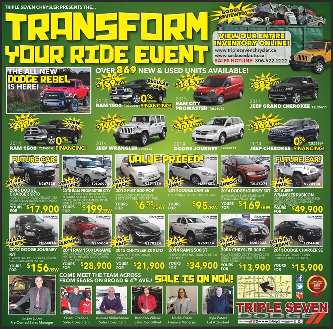 Used Chrysler Dodge Jeep Ram Specials At Triple Seven