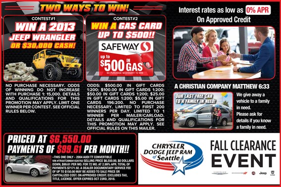 Chrysler Dodge Jeep Ram Of Seattle >> Contest Chrysler Dodge Jeep Ram Of Seattle Chrysler Dodge Jeep Ram Of Seattle >> Contest Chrysler Dodge Jeep Ram Of Seattle