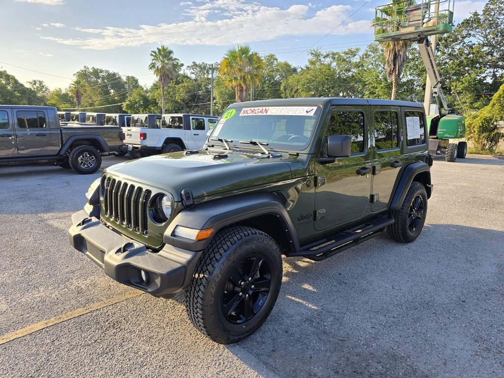 Certified 2021 Jeep Wrangler Unlimited Altitude with VIN 1C4HJXDN5MW665221 for sale in Tampa, FL