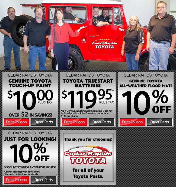 Toyota Cedar Rapids >> Parts Specials Cedar Rapids Toyota Hiawatha Ia Toyota Cedar Rapids >> Parts Specials Cedar Rapids Toyota Hiawatha Ia