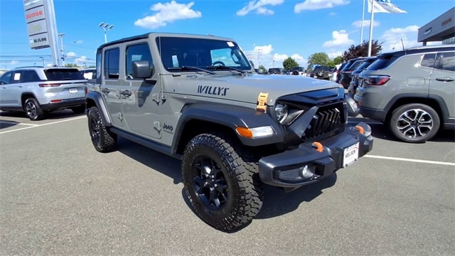 Used 2021 Jeep Wrangler Unlimited Willys with VIN 1C4HJXDG3MW695092 for sale in East Hanover, NJ