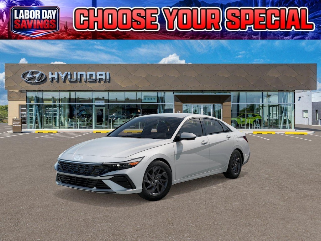 New 2026 Hyundai Elantra Hybrid Blue Sedan