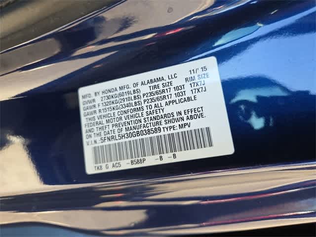 Thumbnail: 2016 Honda Odyssey - 35