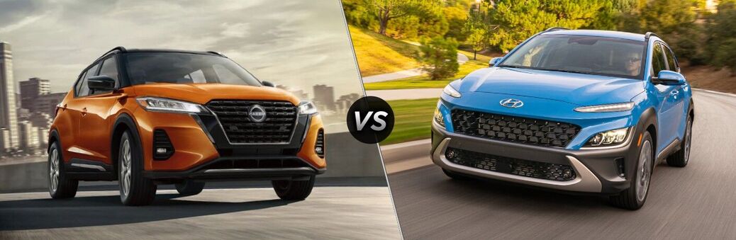 2024 Nissan-Kicks next to 2024 Hyundai Kona