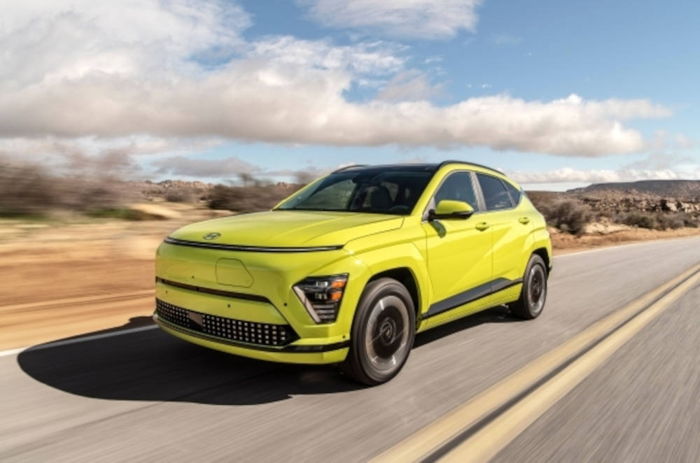 Yellow&nbsp;2024 Hyundai Kona parked