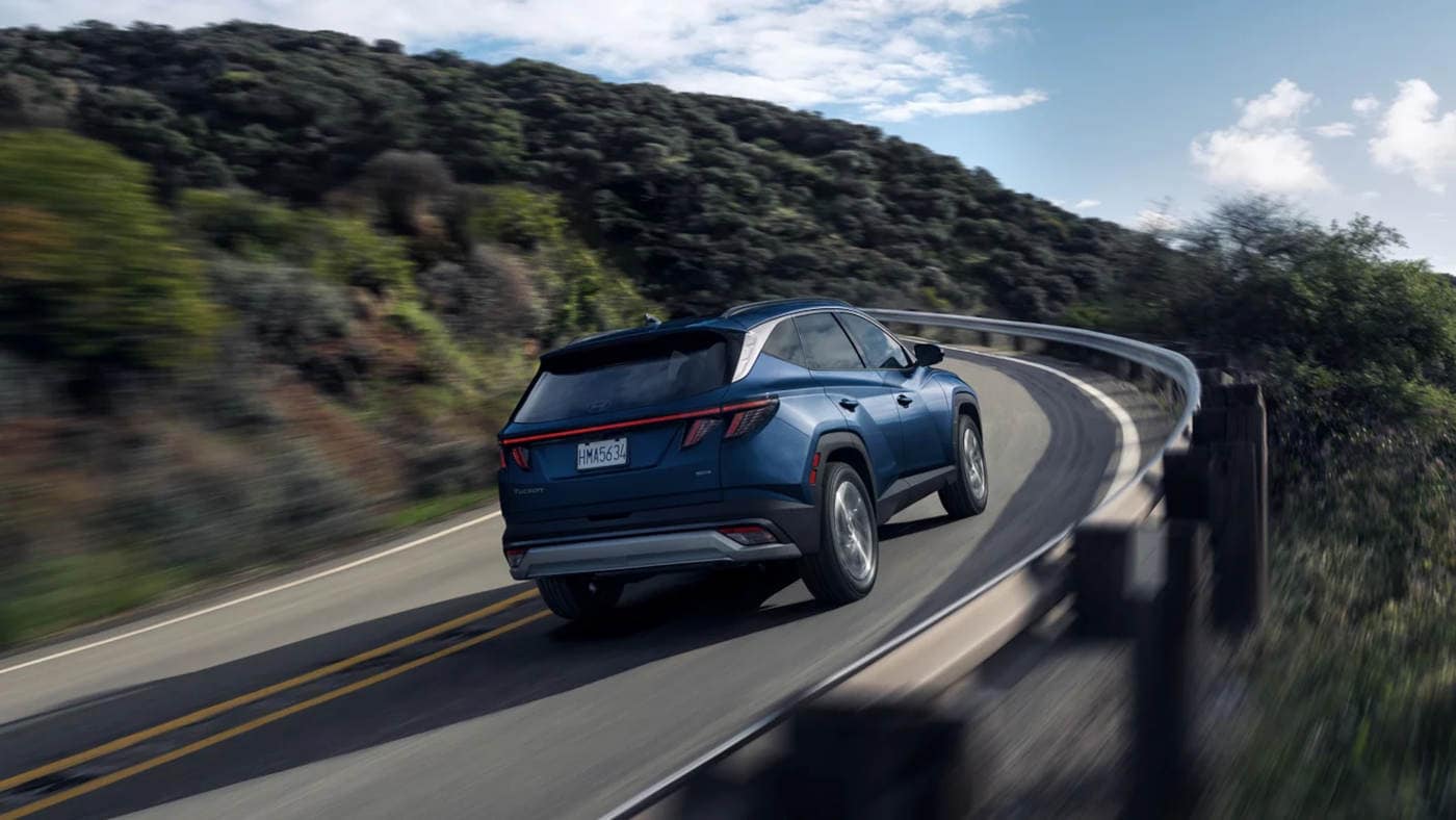 2025 Hyundai Tucson driving through the mountains