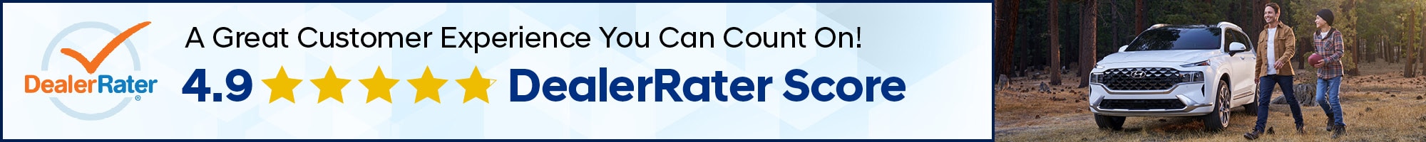 4.9 out of 5 stars DealerRater score