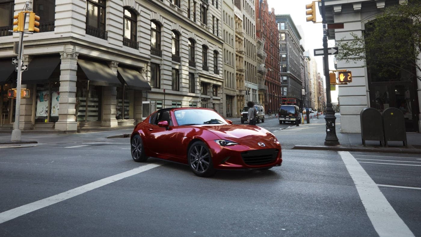 2025 Mazda MX-5 Miata RF driving in the city
