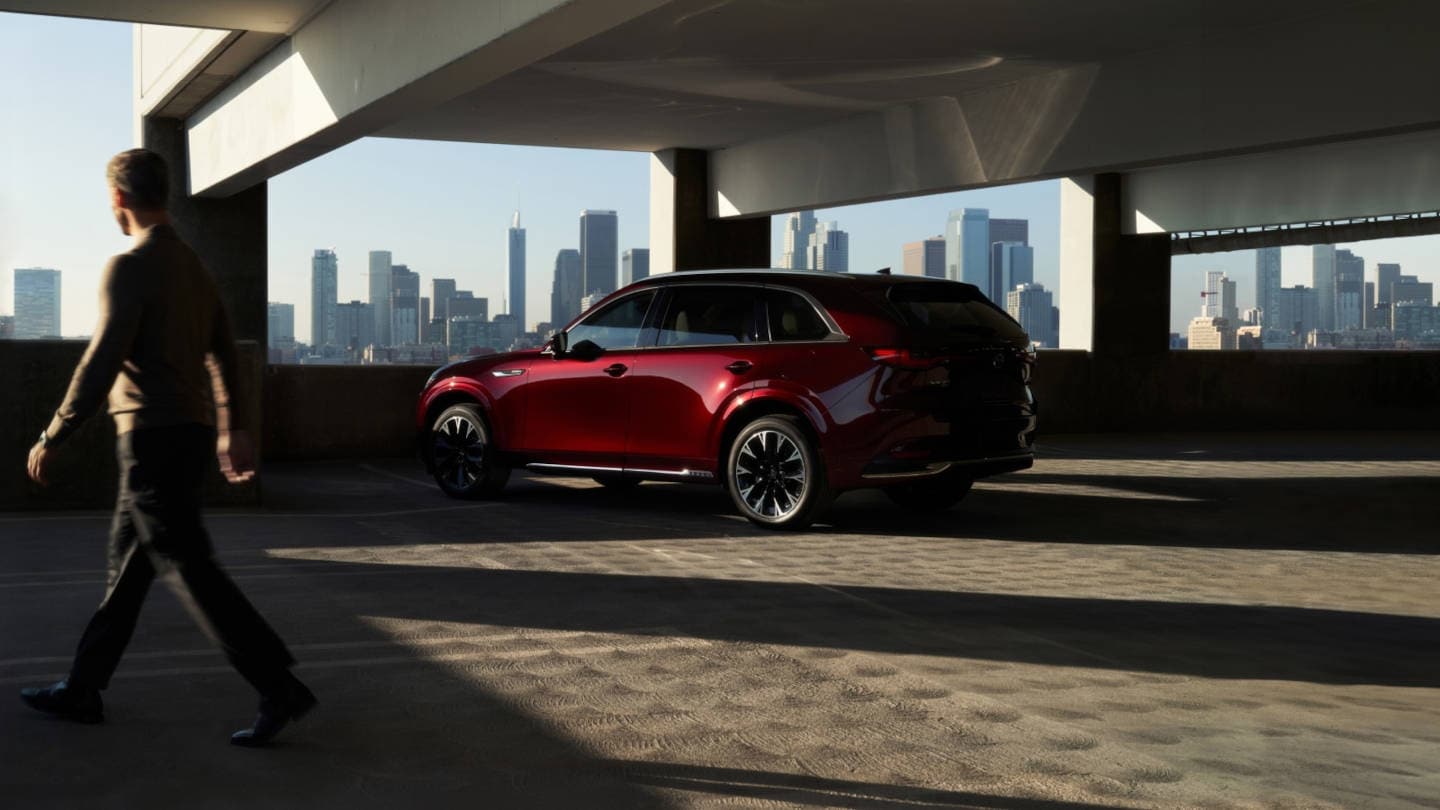 2025 Mazda CX-90 PHEV Premium parked in a parking garage