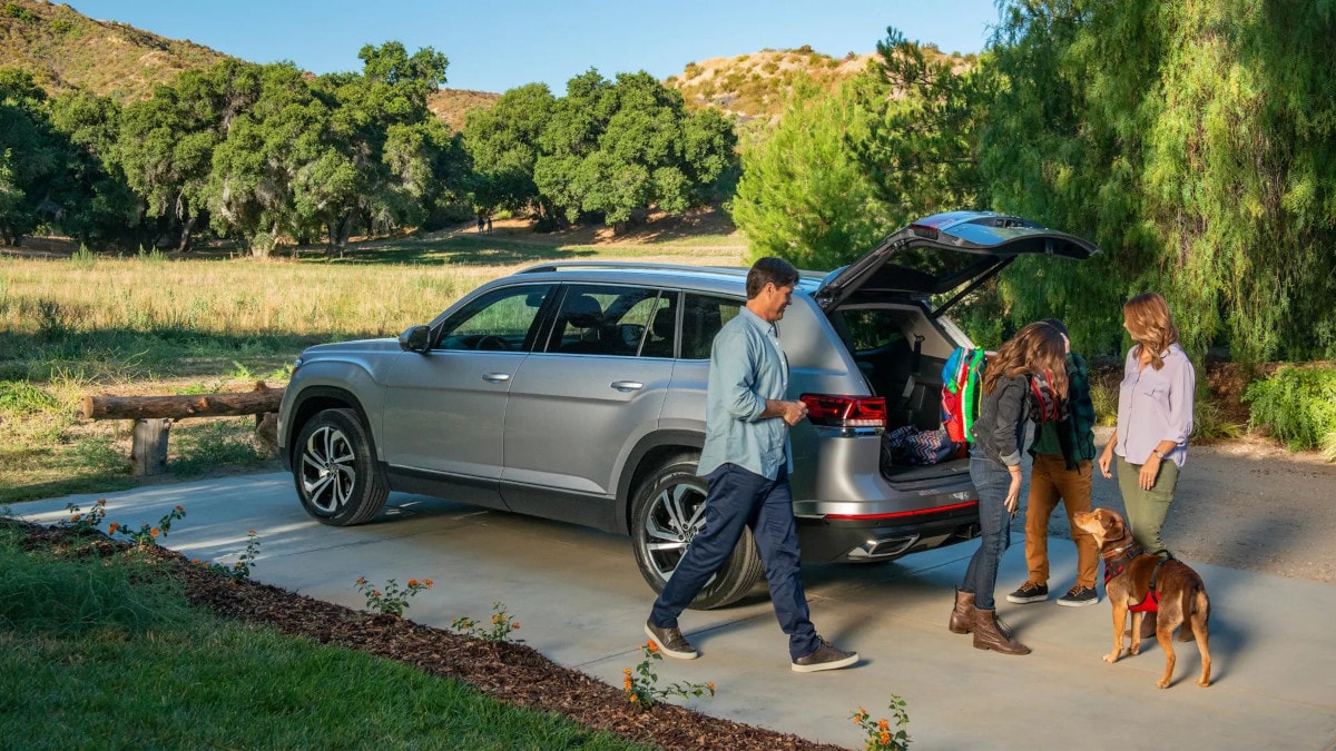 VW SUV parked in a driveway