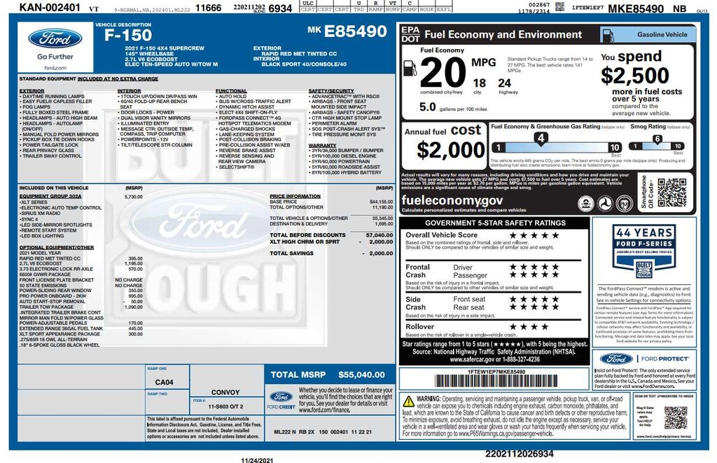 Used 2021 Ford F-150 Truck SuperCrew Cab