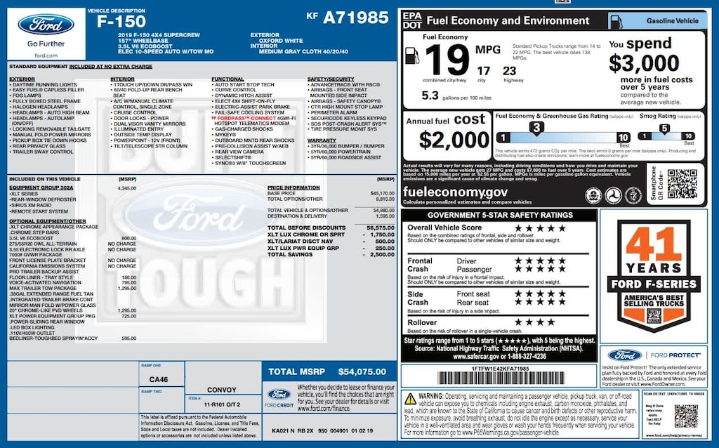 Used 2019 Ford F-150 Truck SuperCrew Cab