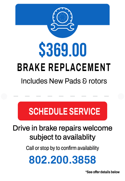 Great Brake Repair Specials in Barre - Montpelier Vermont area.