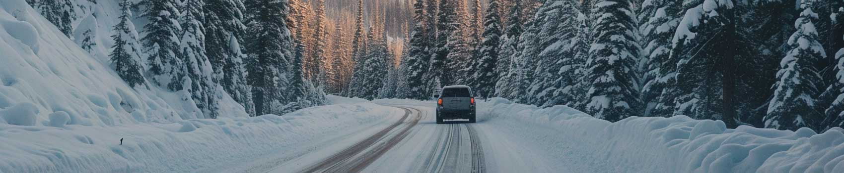 rugged-suv-vermont.jpg Used SUV driving on snowy Vermont road near Barre