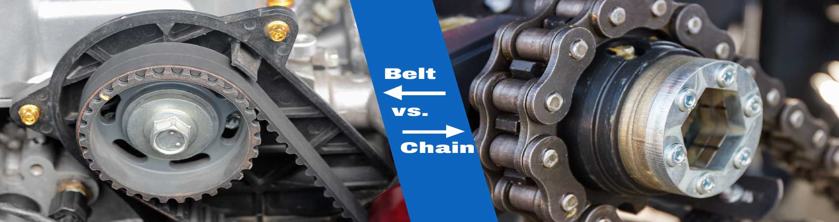timing-belt-vs-chain-header.jpg Close-up image showing a rubber timing belt next to a metal timing chain, labeled for comparison