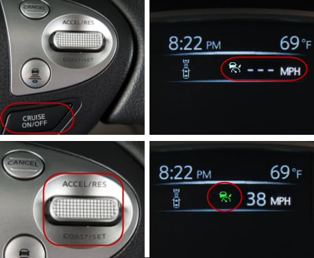 turning on Nissan cruise control