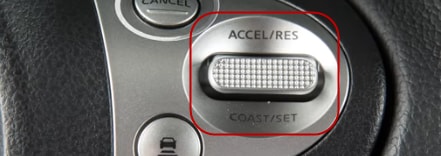 Nissan Coast/Set and Accel/Res buttons adjust speed