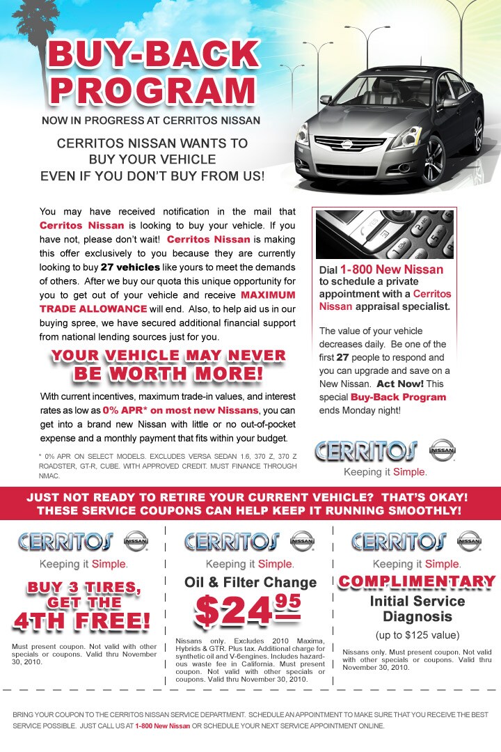 Cerritos Nissan TradeIn We Want To Buy Your Car Value Your Trade