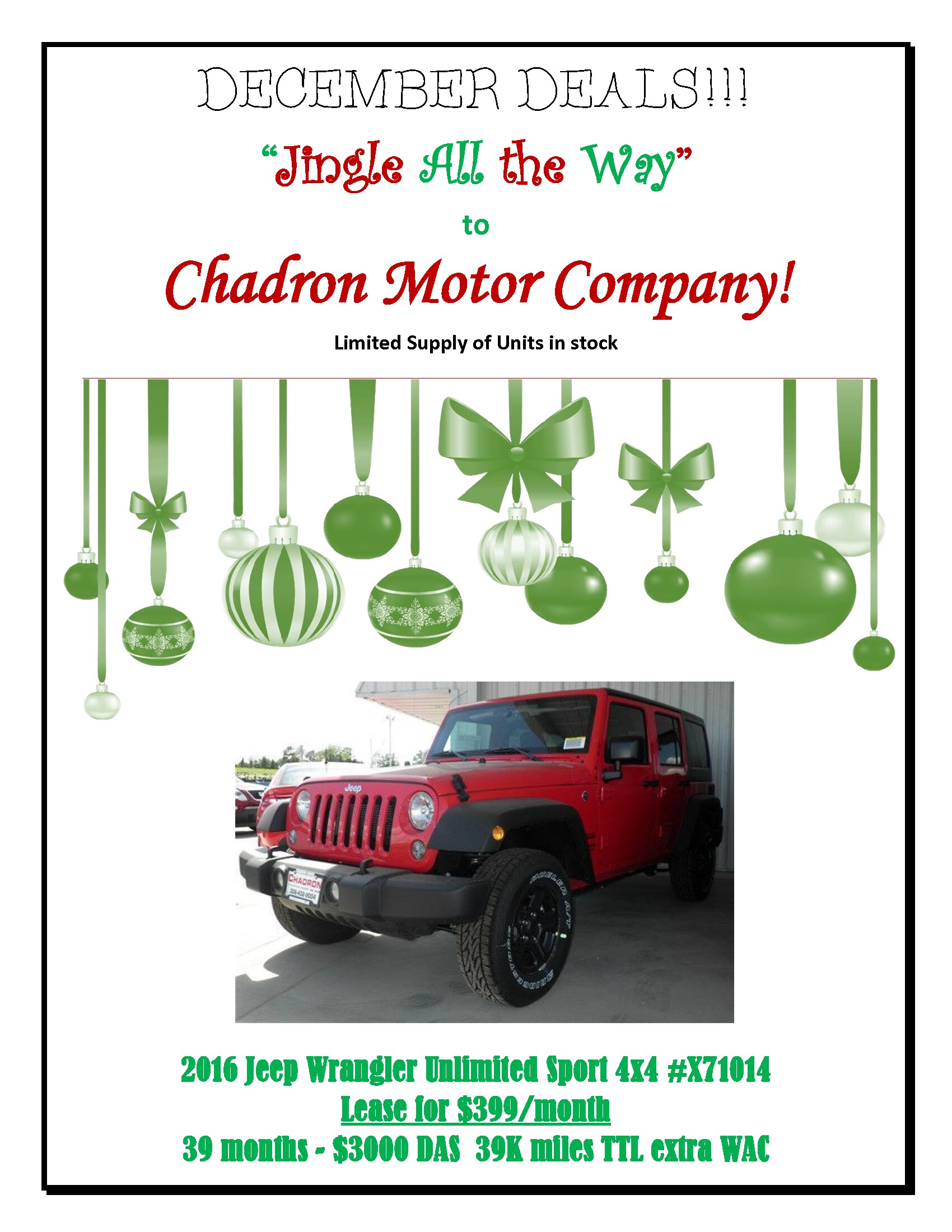December Specials Chadron Chrysler Dodge Jeep Ram