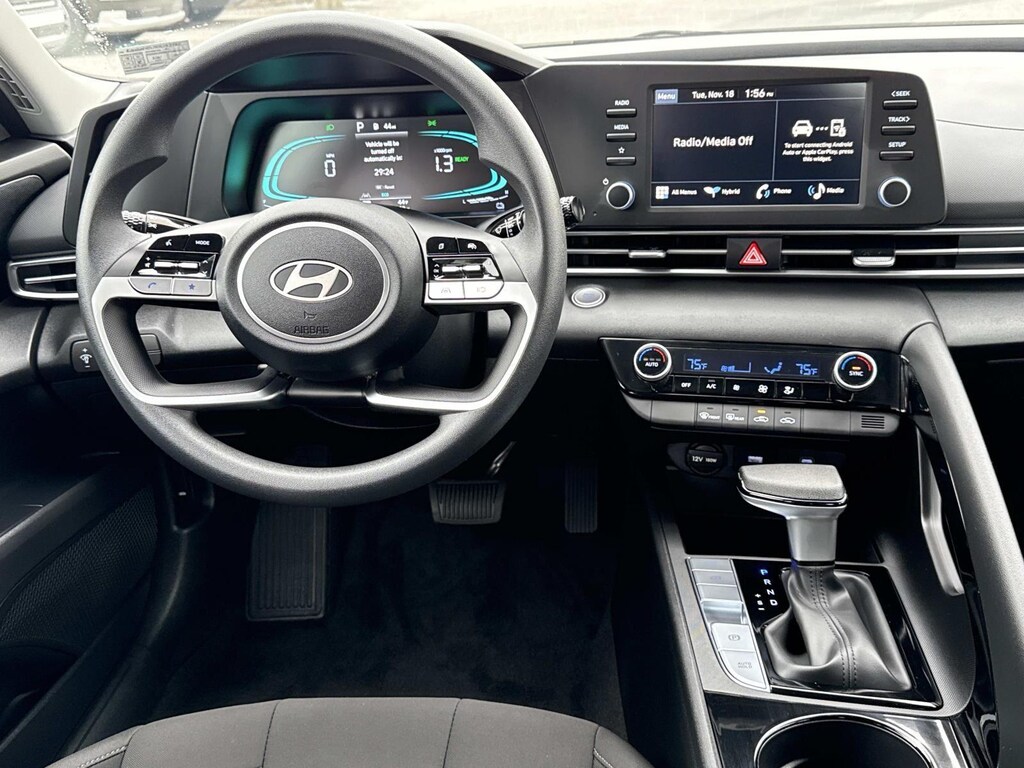 New 2026 Hyundai Elantra Hybrid Blue Sedan