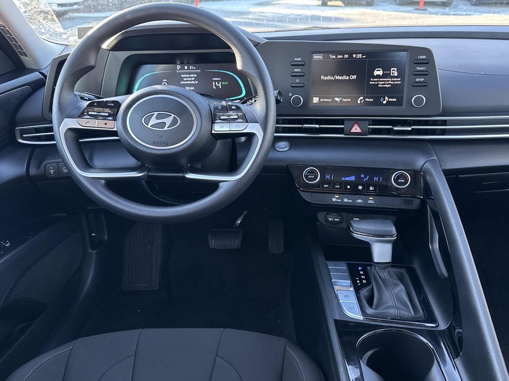 New 2026 Hyundai Elantra Hybrid Blue Sedan