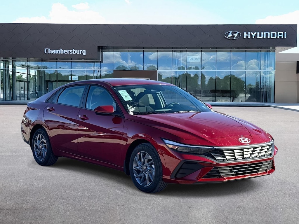 New 2026 Hyundai Elantra Hybrid Blue Sedan