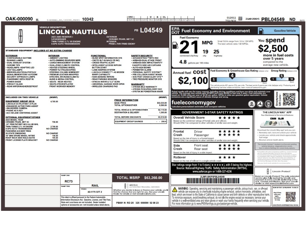 Used 2023 Lincoln Nautilus Reserve SUV