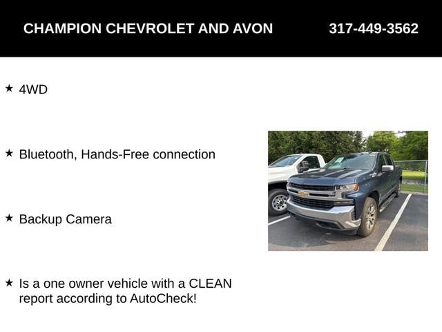 Used 2021 Chevrolet Silverado 1500 LT with VIN 1GCPYJEK5MZ409233 for sale in Avon, IN