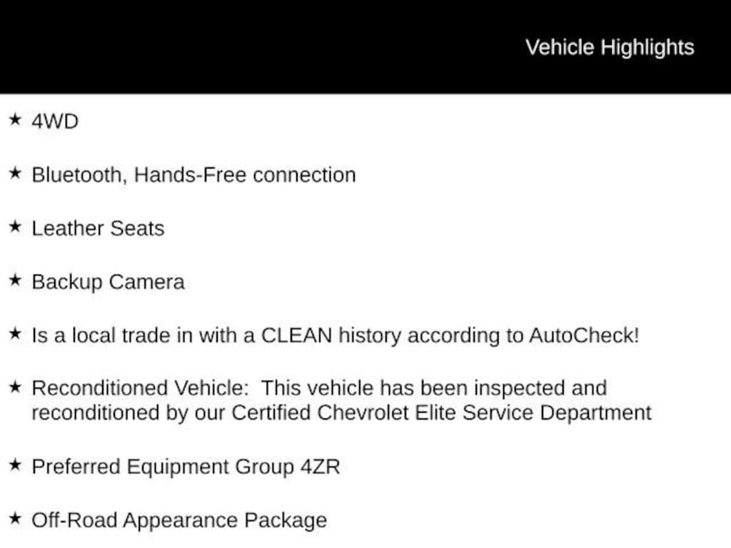 Used 2019 Chevrolet Colorado 4WD ZR2 Truck