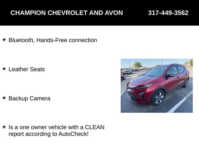 Used 2023 Chevrolet Bolt EUV LT with VIN 1G1FY6S03P4191329 for sale in Avon, IN