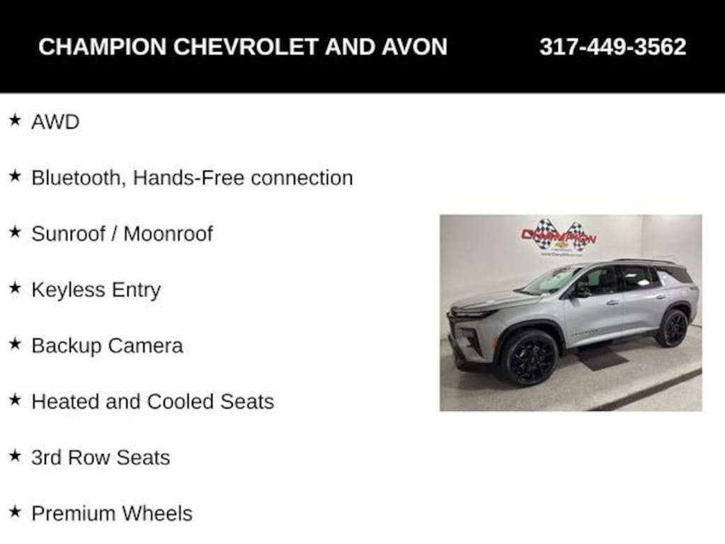 New 2026 Chevrolet Traverse RS SUV