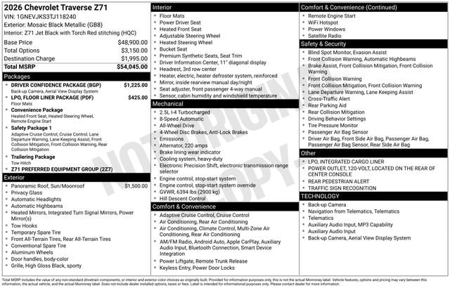 2026 Chevrolet Traverse AWD Z71's photo