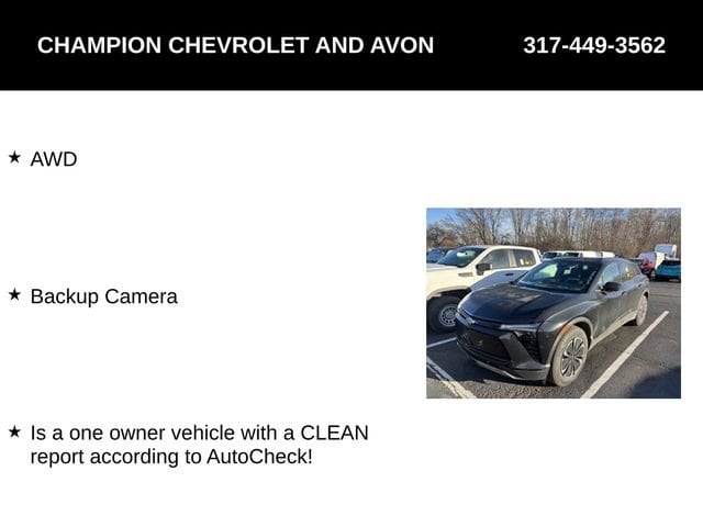 Used 2024 Chevrolet Blazer EV LT with VIN 3GNKDBRJ5RS100032 for sale in Avon, IN