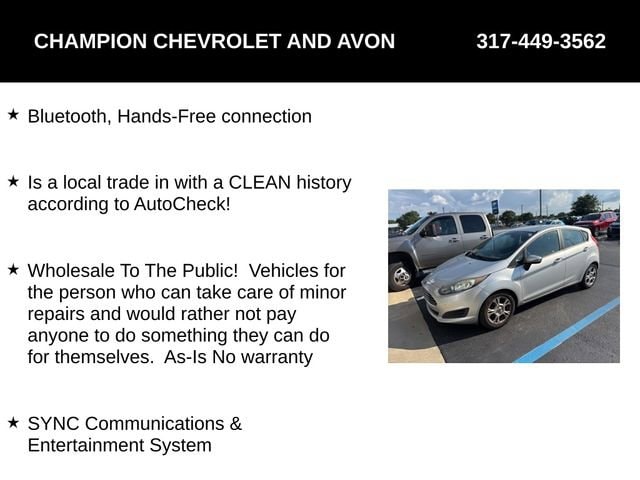 Used 2016 Ford Fiesta SE with VIN 3FADP4EJ4GM112903 for sale in Avon, IN